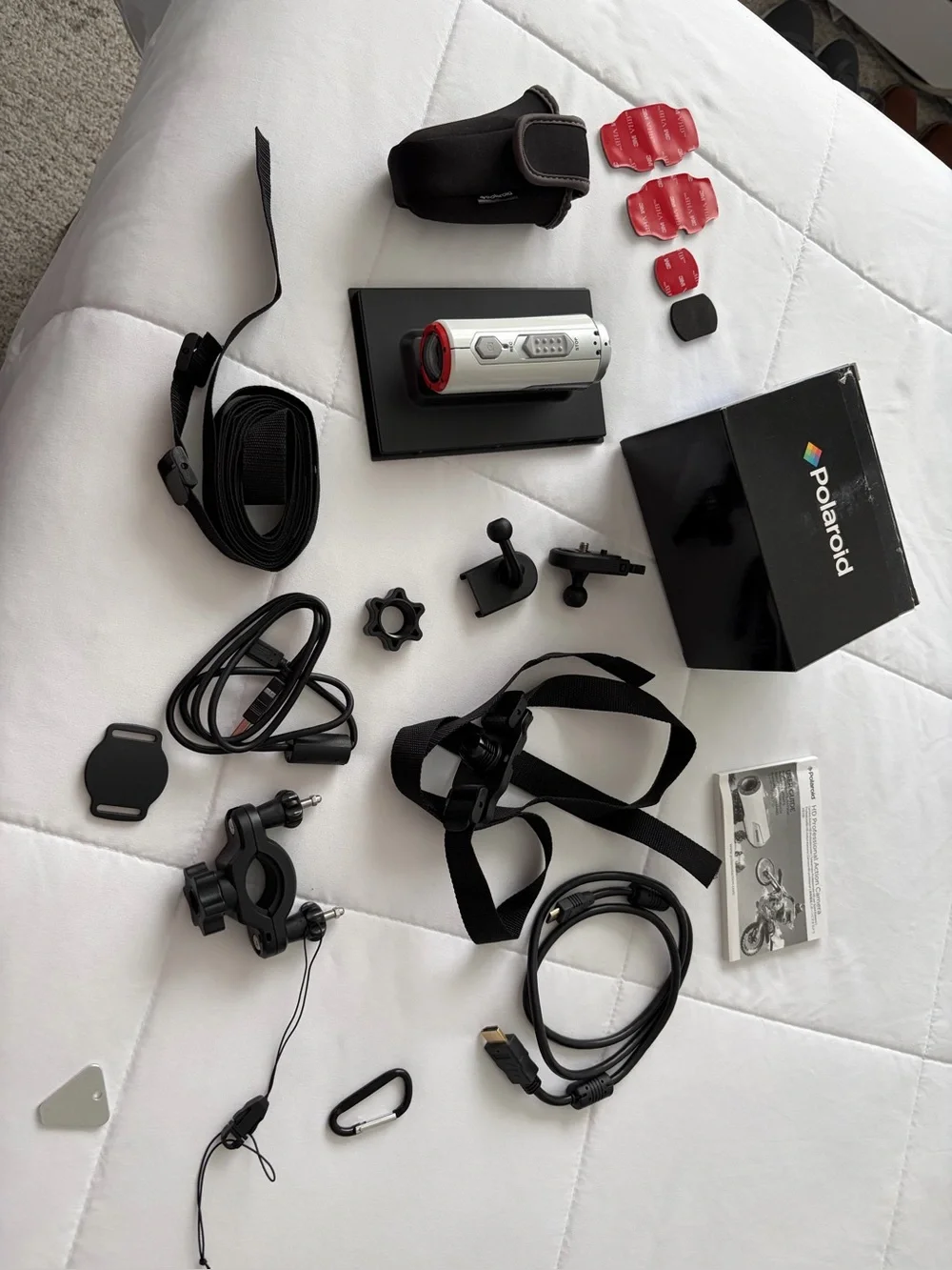 Polaroid Silver & Red Action Camera XS100 MAY BE MISSING SOME ACCESSORIES